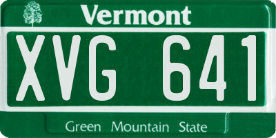 VT license plate XVG641