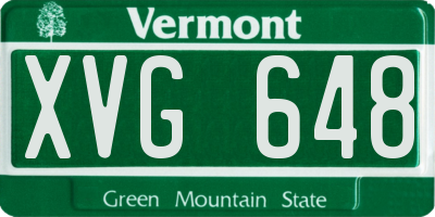 VT license plate XVG648