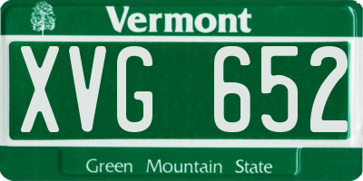 VT license plate XVG652