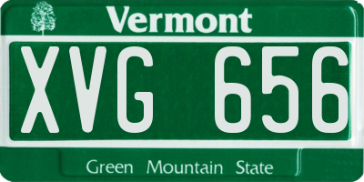 VT license plate XVG656