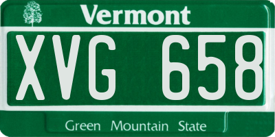 VT license plate XVG658