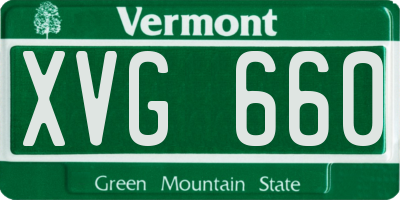 VT license plate XVG660