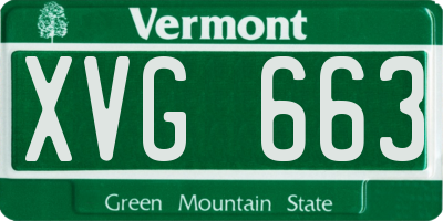 VT license plate XVG663