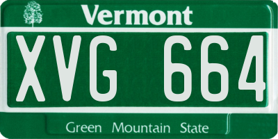 VT license plate XVG664