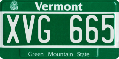 VT license plate XVG665