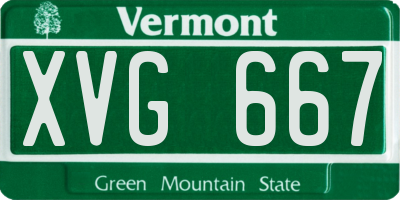 VT license plate XVG667