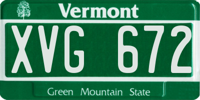 VT license plate XVG672