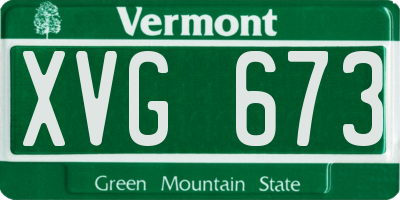 VT license plate XVG673