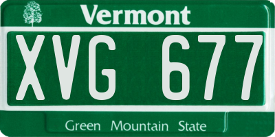 VT license plate XVG677