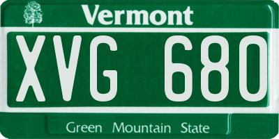 VT license plate XVG680