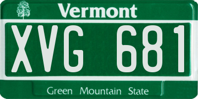VT license plate XVG681