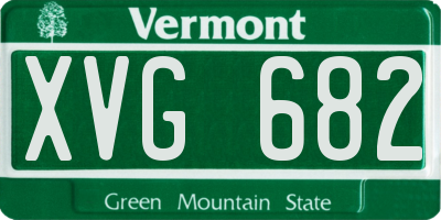 VT license plate XVG682