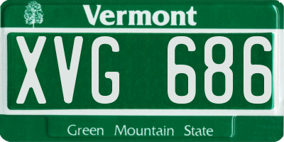VT license plate XVG686