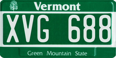 VT license plate XVG688
