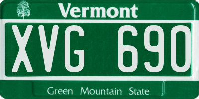 VT license plate XVG690