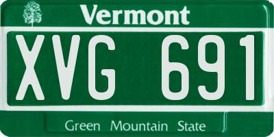 VT license plate XVG691