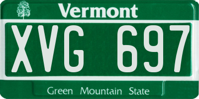 VT license plate XVG697