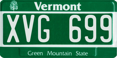 VT license plate XVG699