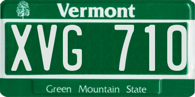 VT license plate XVG710