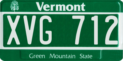 VT license plate XVG712