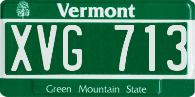 VT license plate XVG713
