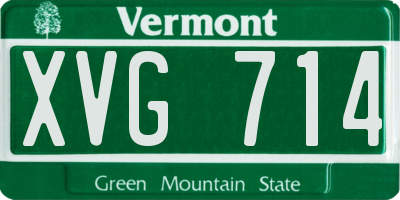 VT license plate XVG714