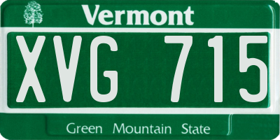 VT license plate XVG715