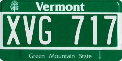 VT license plate XVG717
