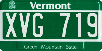 VT license plate XVG719