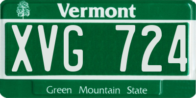 VT license plate XVG724