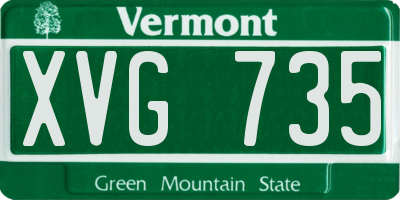 VT license plate XVG735