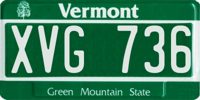 VT license plate XVG736
