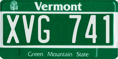 VT license plate XVG741