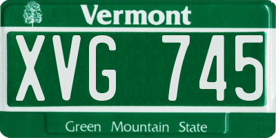 VT license plate XVG745
