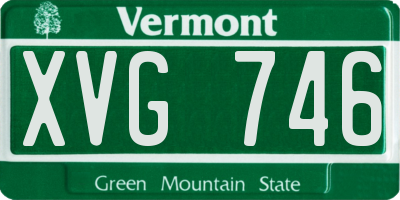 VT license plate XVG746