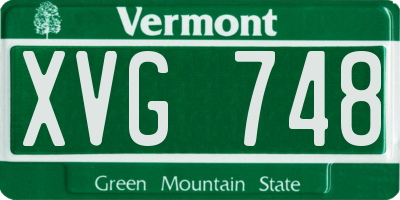 VT license plate XVG748