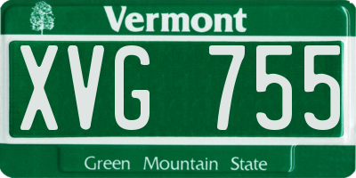 VT license plate XVG755