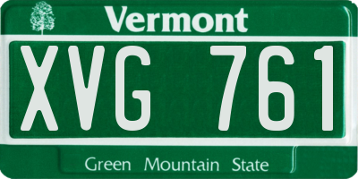 VT license plate XVG761