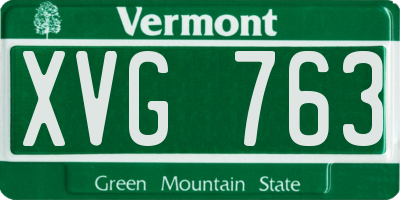 VT license plate XVG763