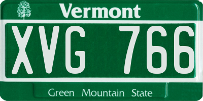 VT license plate XVG766