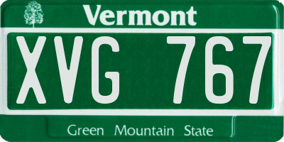 VT license plate XVG767