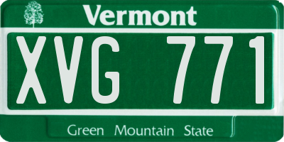 VT license plate XVG771