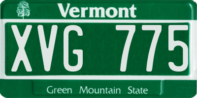VT license plate XVG775
