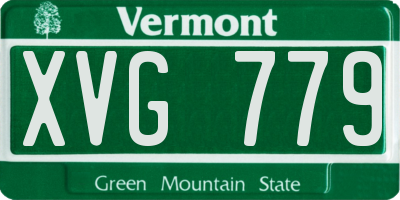 VT license plate XVG779