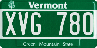 VT license plate XVG780