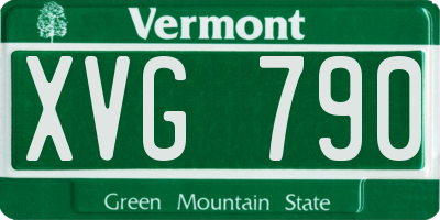 VT license plate XVG790