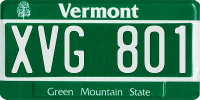 VT license plate XVG801