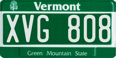 VT license plate XVG808