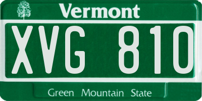 VT license plate XVG810