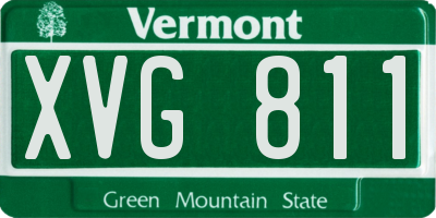 VT license plate XVG811